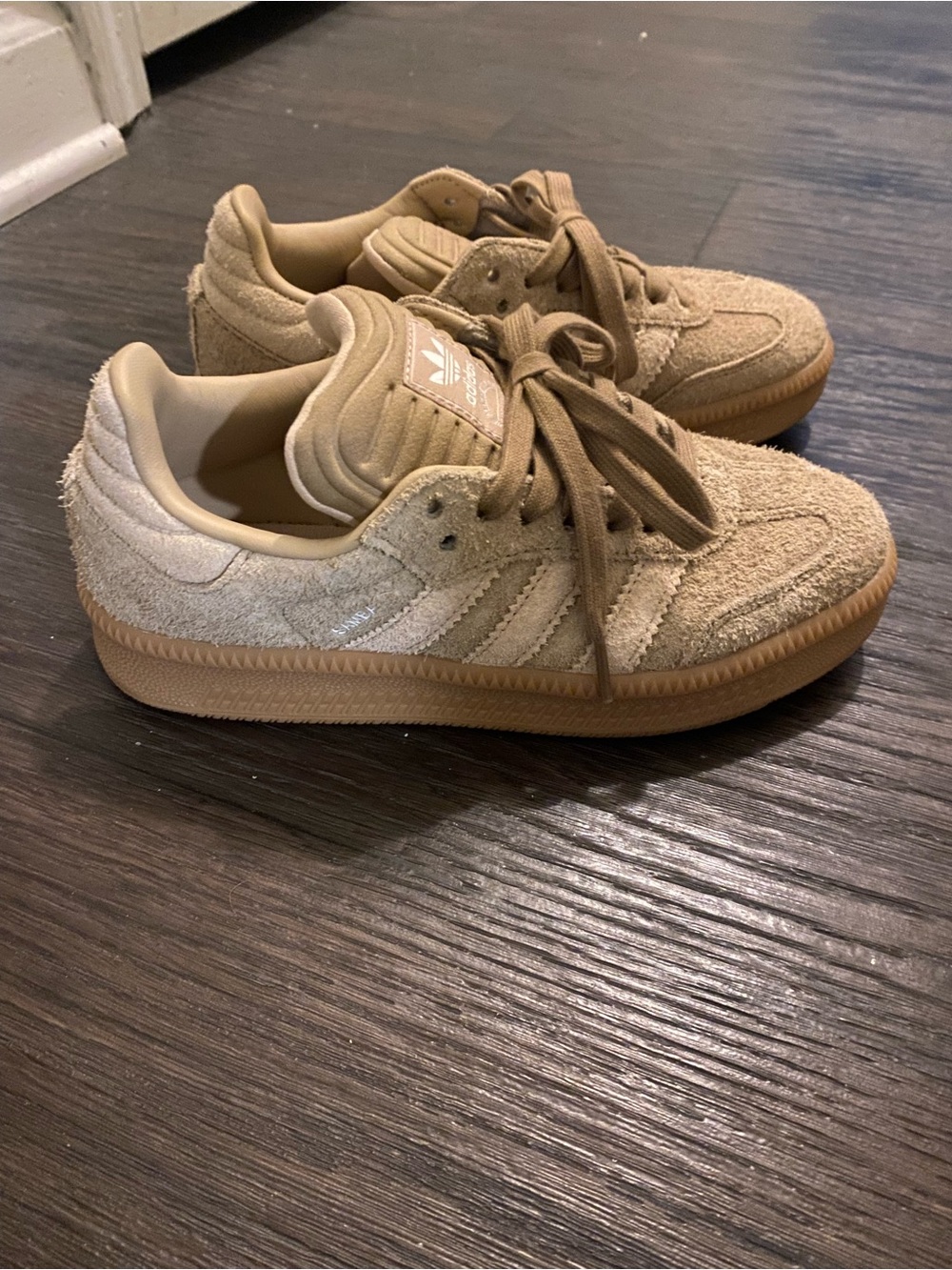 Adidas Kids samba Suede Sneakers in tan
